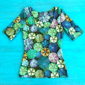 BlackMilk Sea-Urchin For Treasure Short Sleeve Scoop